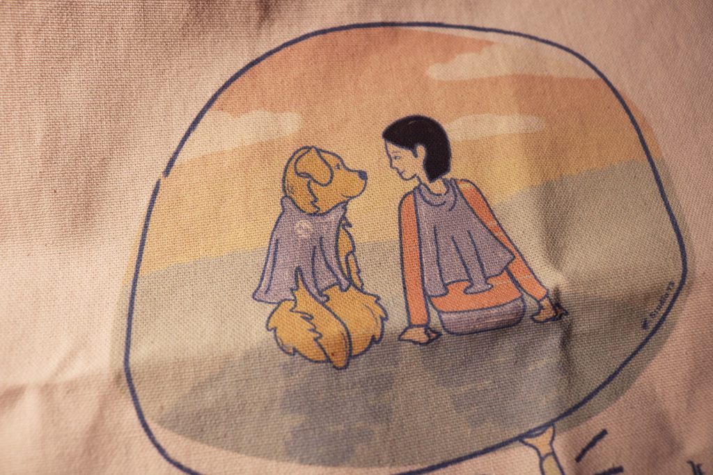 Handi’Chiens, illustrations sur sac en coton