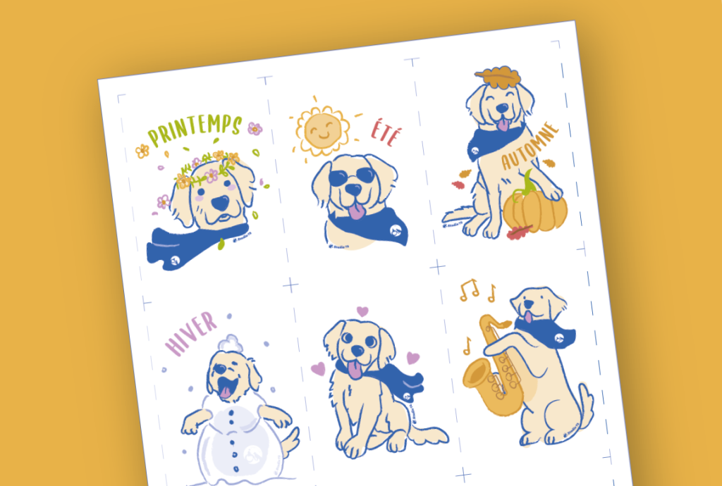 Handi’Chiens, illustrations pour stickers